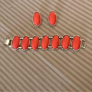 Orange 2pc Vintage Jewelry Set